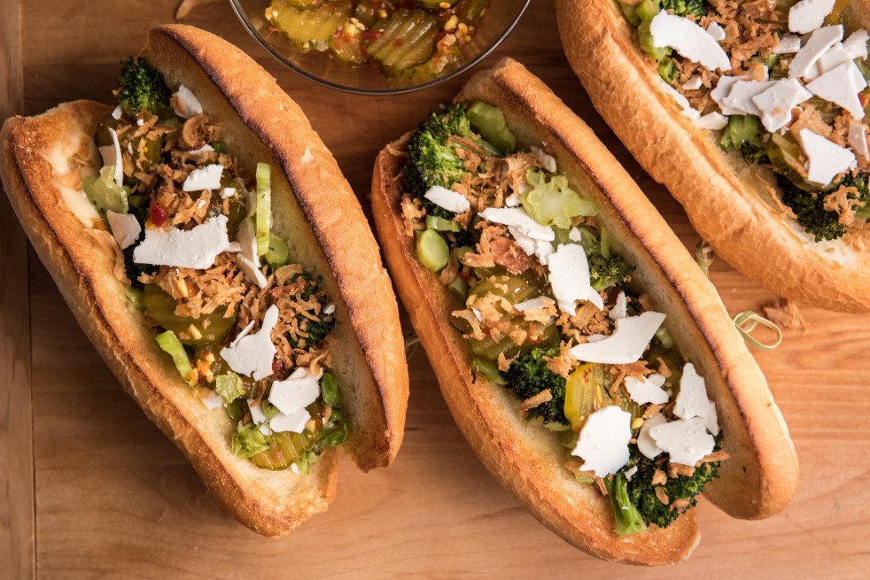 Roast Broccoli Hero Sandwiches